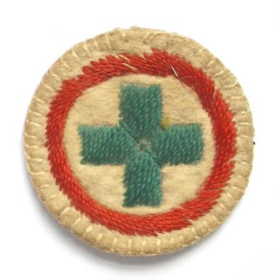 Senior Girl Guides child nurse proficiency felt cloth badge c1910
