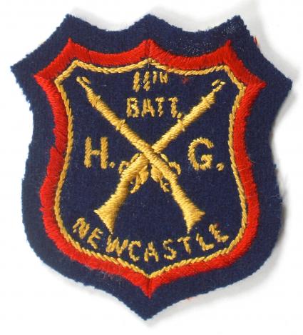 11th Battalion Newcastle Home Guard Rifle Club felt cloth badge