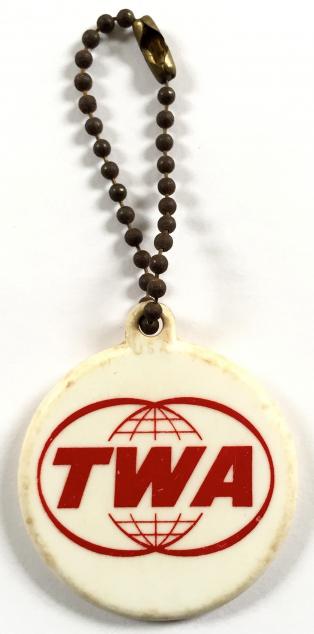 Trans World Airlines TWA promotional keyring badge