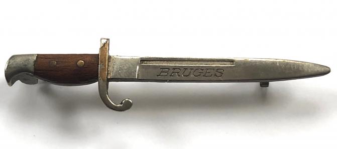 WW1 Bruges miniature bayonet battle badge 59mm