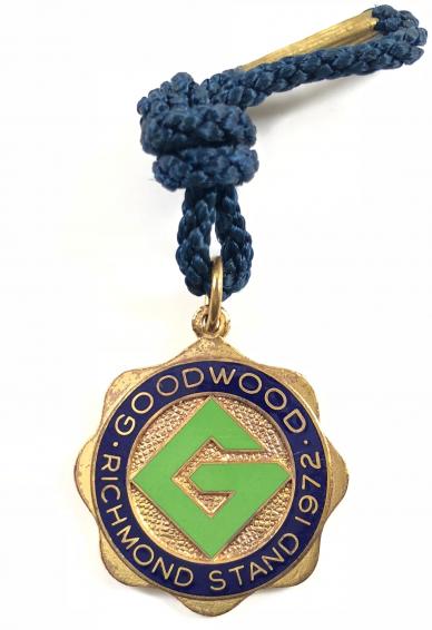 1972 Goodwood Racecourse Richmond Stand horse race badge