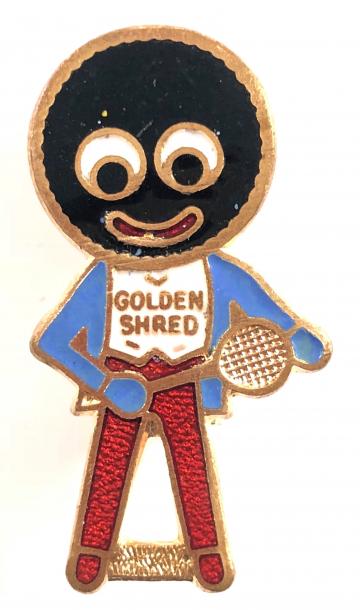 Robertsons Golly tennis player white waistcoat advertising badge by GOMM