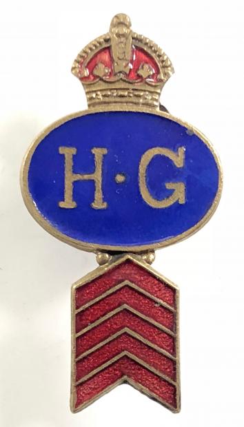 Home Guard home front invasion defence HG red chevron service badge
