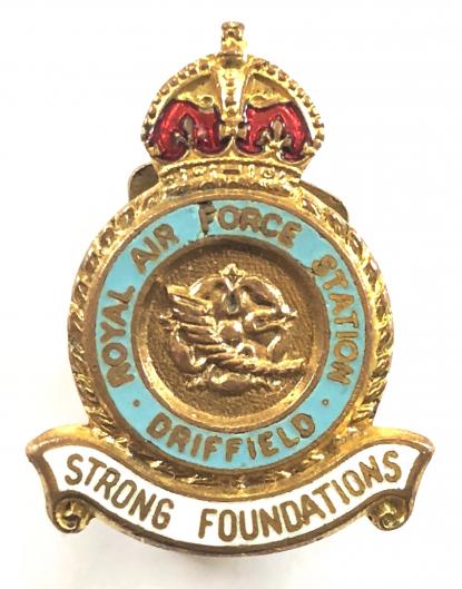 RAF Royal Air Force Station Driffield lapel badge c1940s