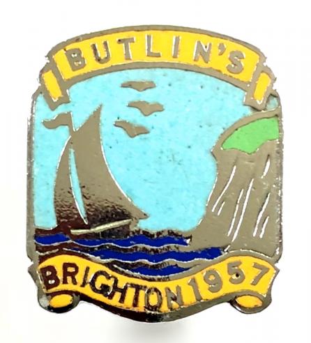 Butlins 1957 Brighton yacht and cliff badge