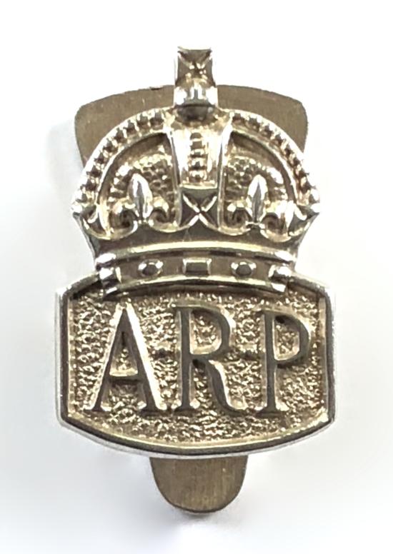 Air Raid Precautions Warden miniature 1938 hallmarked silver ARP badge