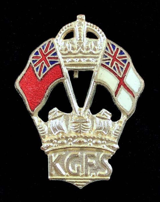 King George's Fund for Sailors naval red and white ensign pin badge