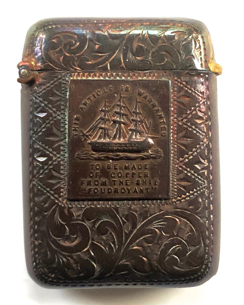 British & Foreign Sailors Society copper vesta made from Nelson's Flagship Foudroyant