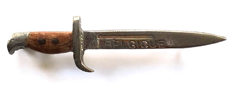 WW1 BELGIQUE miniature bayonet pin badge 40mm.