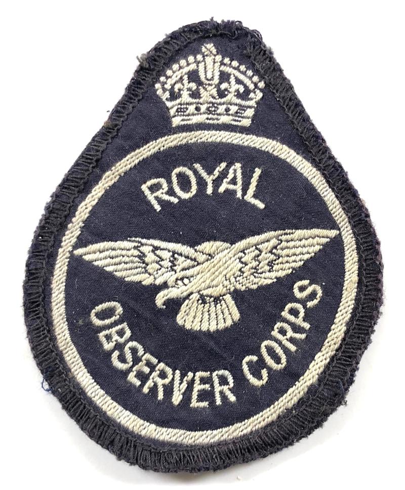 Royal Observer Corps ROC other ranks cloth embroidered badge c1941 to 1947