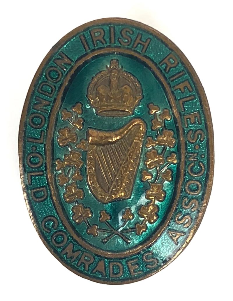 London Irish Rifles Old Comrades Association lapel badge