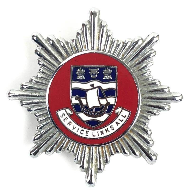 Lindsey Lincolnshire Fire Brigade firemans cap badge 1948 to 1974