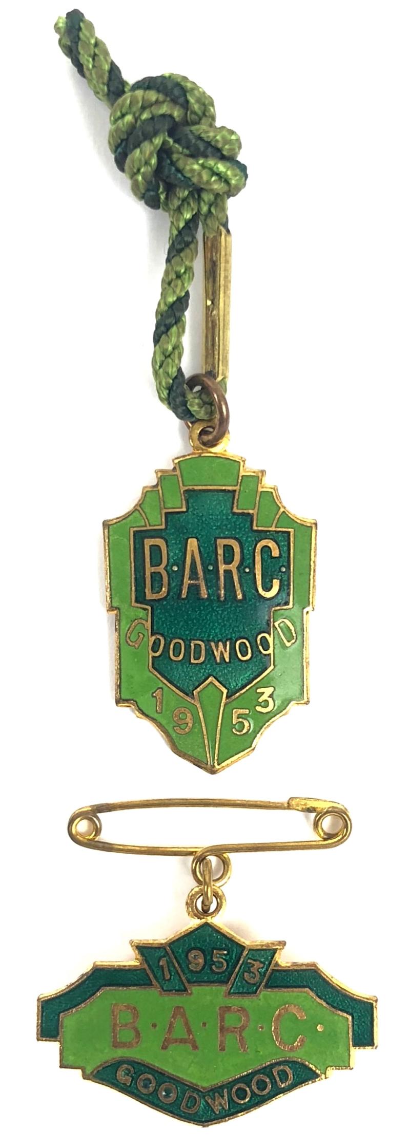 1953 Goodwood BARC Goodwood membership badge & guest
