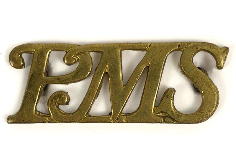 WW1 Pagets Massage Service PMS brass shoulder title badge