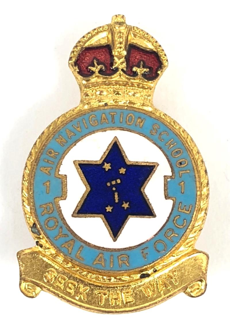 RAF No 1 Air Navigation School Royal Air Force badge H.W.Miller c1940s