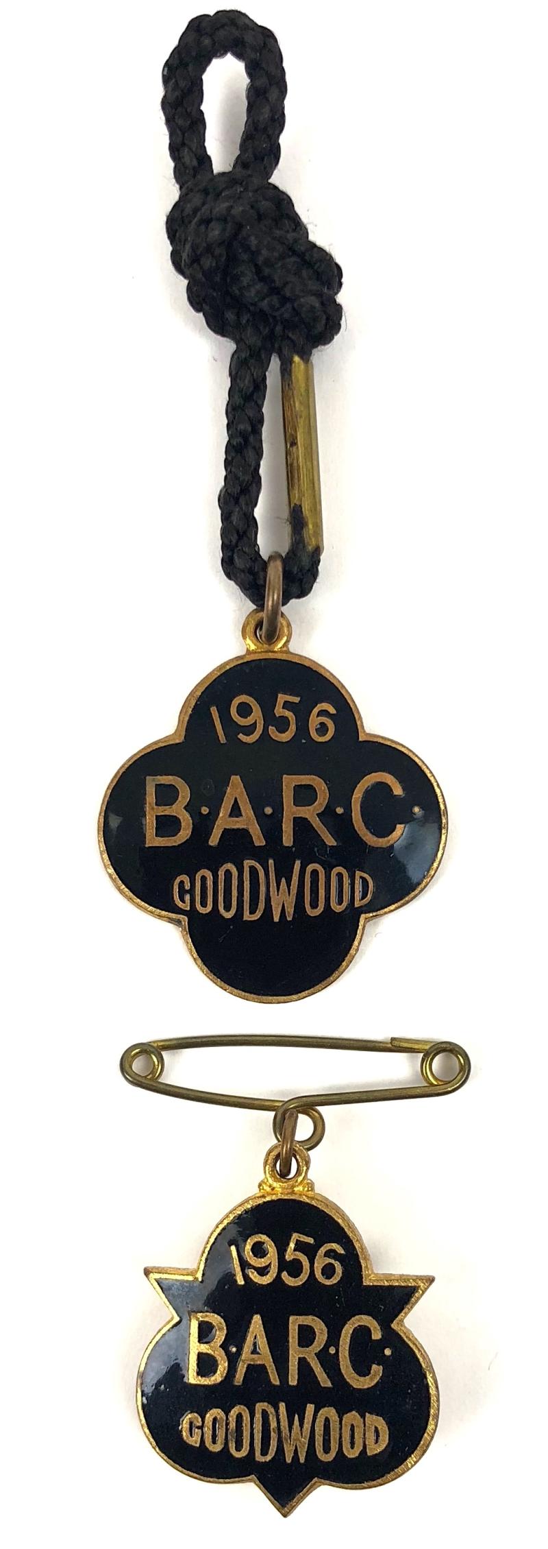 1956 British Automobile Racing Club BARC Goodwood pair of badges