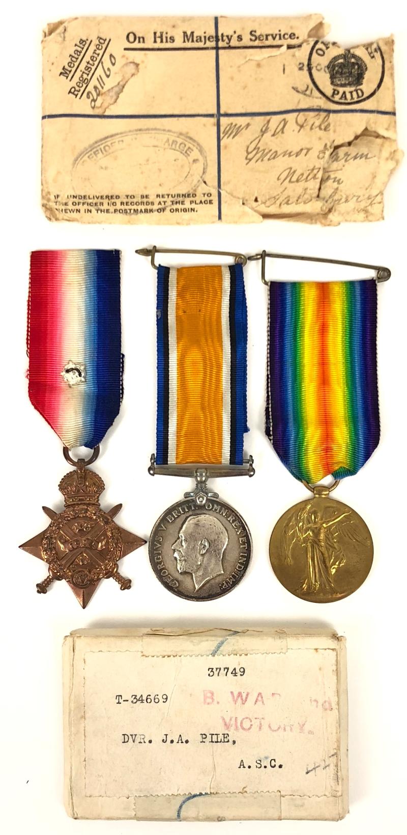 Army Service Corps 1914 Mons Star Group of Medals Lahore Indian Division