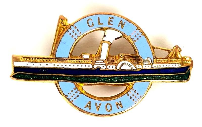 Glen Avon Paddle Steamer Ship picture badge lauched 1912