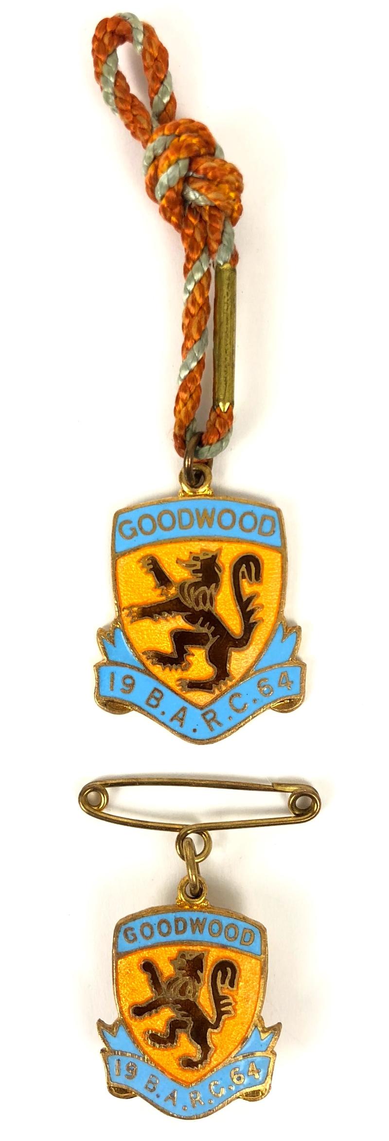 1964 British Automobile Racing Club BARC Goodwood pair of badges