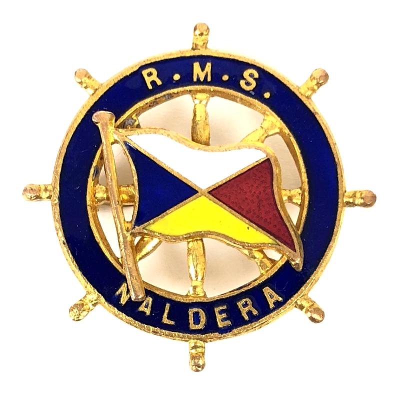 S.S. Naldera P&O shipping line ships wheel badge 1918 to 1938