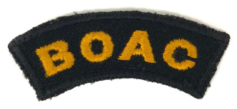 BOAC Airline golden silk embroidered shoulder title uniform badge