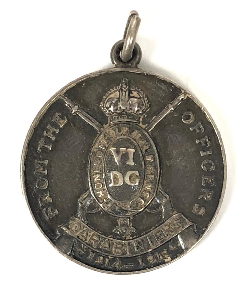 WW1 Carabiniers (6th Dragoon Guards) unofficial sllver medal attributed see Code 65896