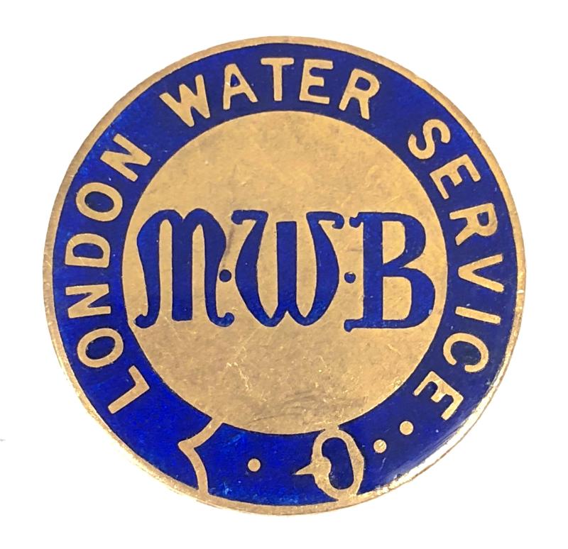 London Water Service Metropolitan Water Board Edwardian Staff Badge Est. c.1904