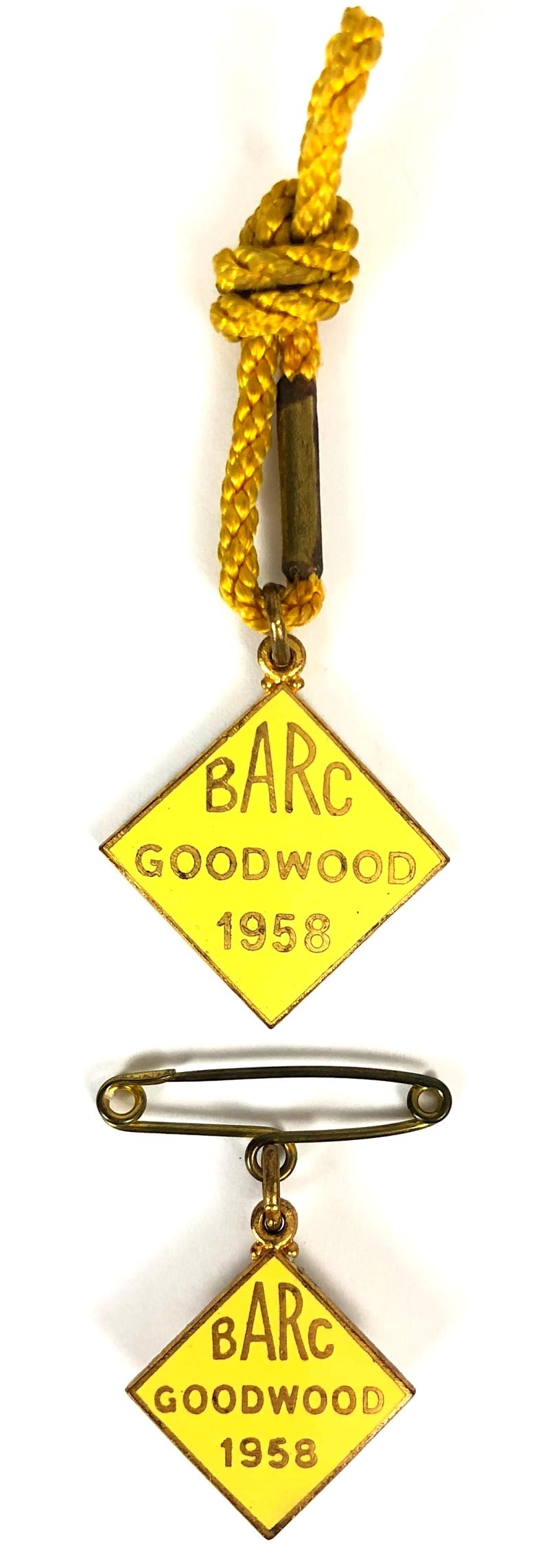 1958 British Automobile Racing Club BARC Goodwood pair of badges