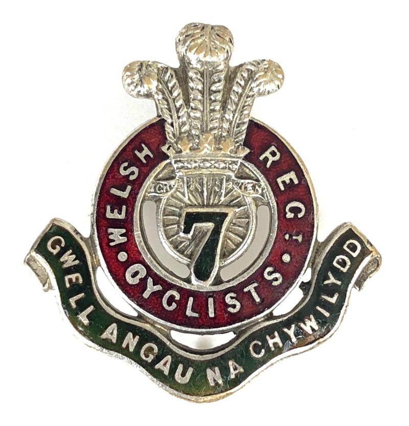 7th (Cyclist) Battalion The Welsh Regiment Badge