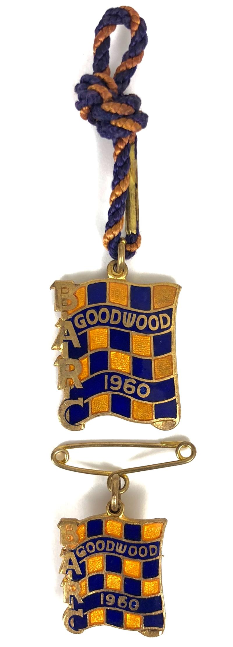 1960 British Automobile Racing Club BARC Goodwood pair of badges