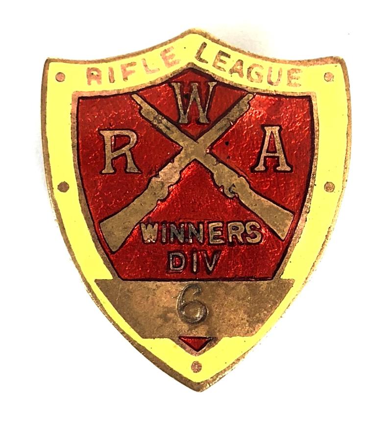 Women's Rifle Association Rifle League Winners Division 6 Badge Ex WHD
