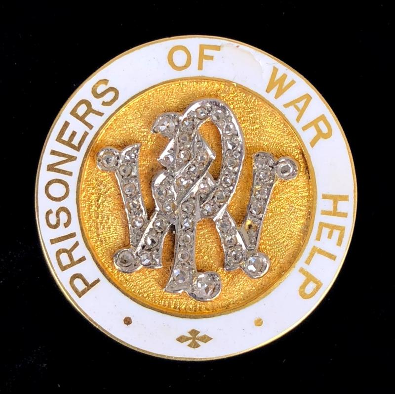 WW1 Prisoner of War Help 15 carat gold and diamond presentation brooch