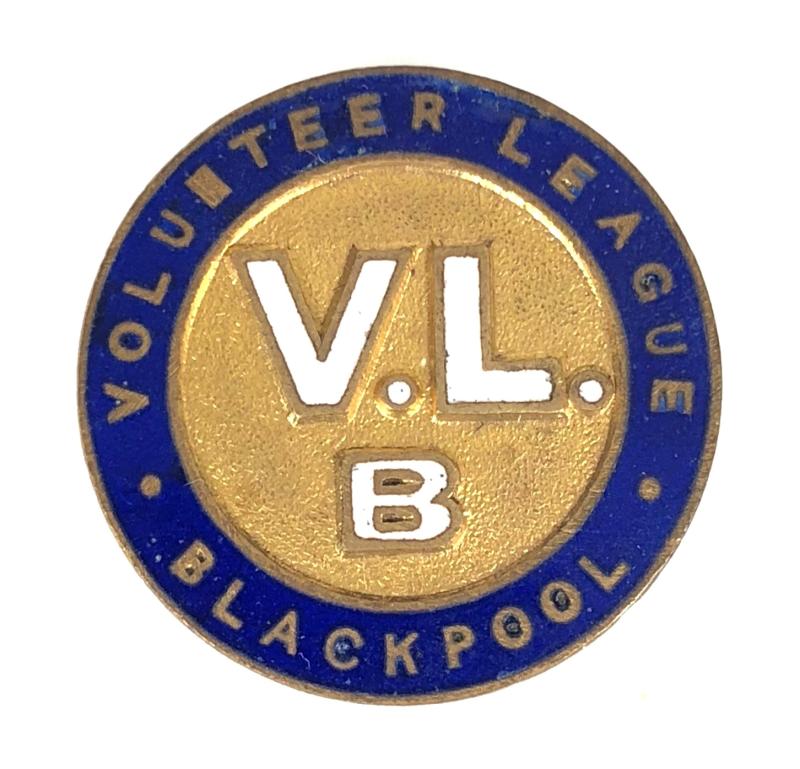 WW1 Volunteer League Blackpool lapel badge