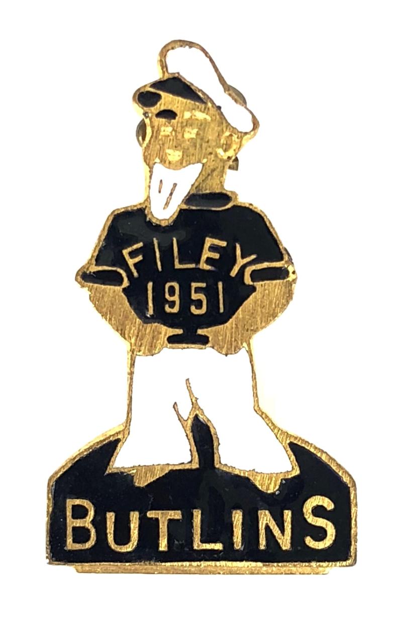 Butlins 1951 Filey holiday camp sailor man badge